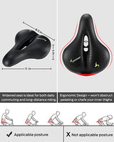 Comfortable SPORTNEER memory foam padded bike seat with tail light