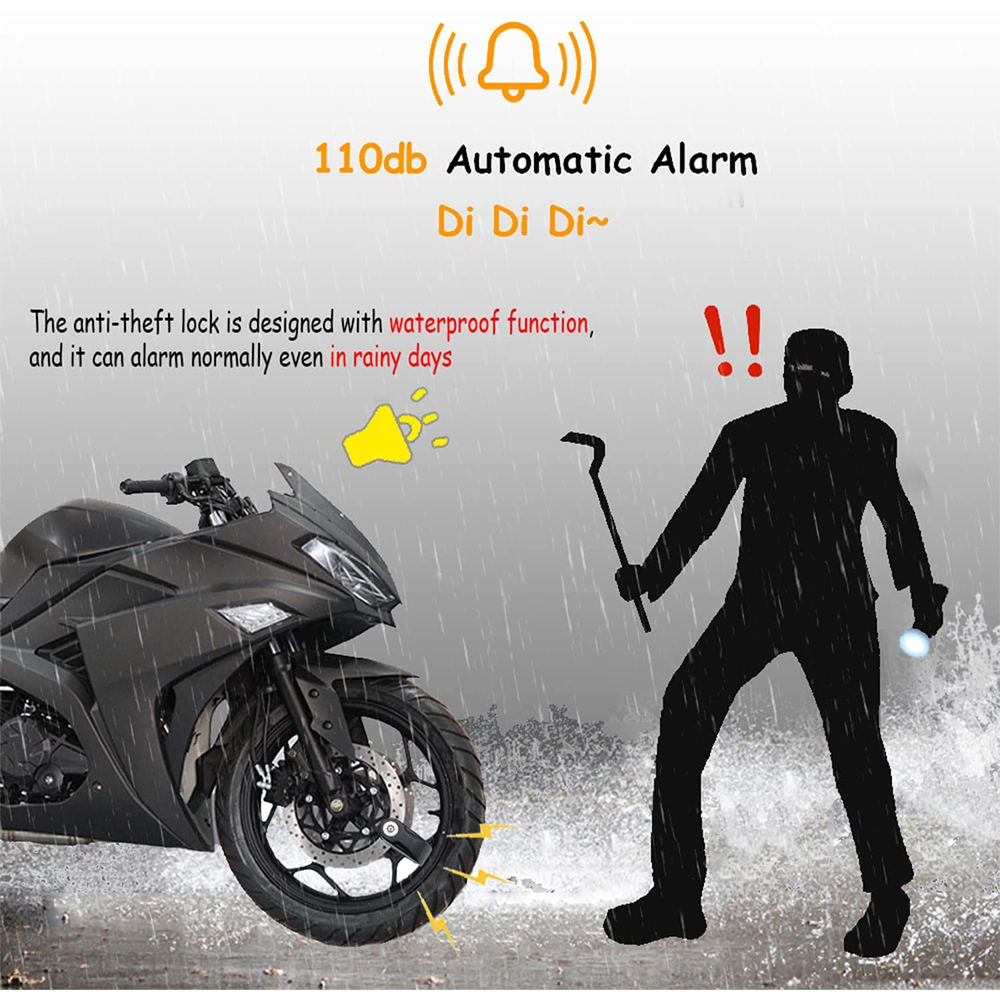 Loewten Alarme à distance de vélo, cycle de verrouillage d'alarme de vélo  antivol pour atelier de réparation pour l'extérieur 